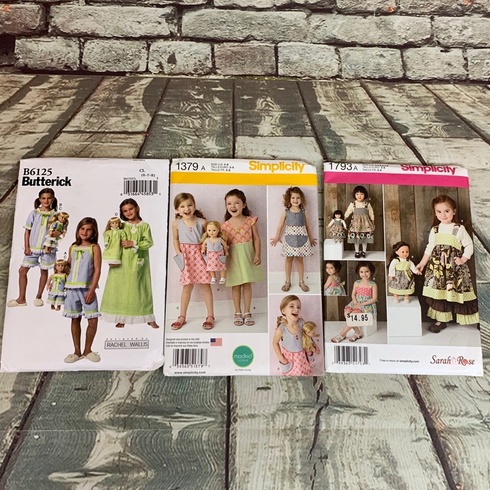 Children’s Girls’s Matching 18” Doll Patterns